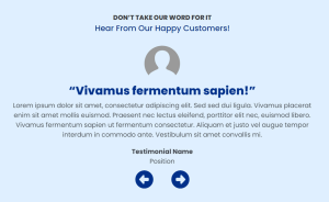 Testimonial Slider Buttons below text