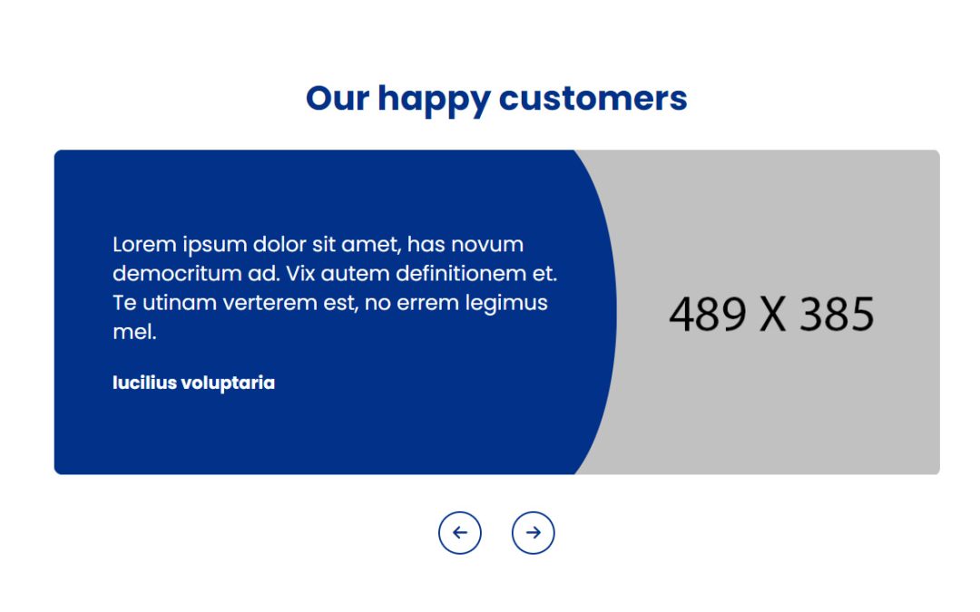 Testimonial Slider – Text Left, Image Right