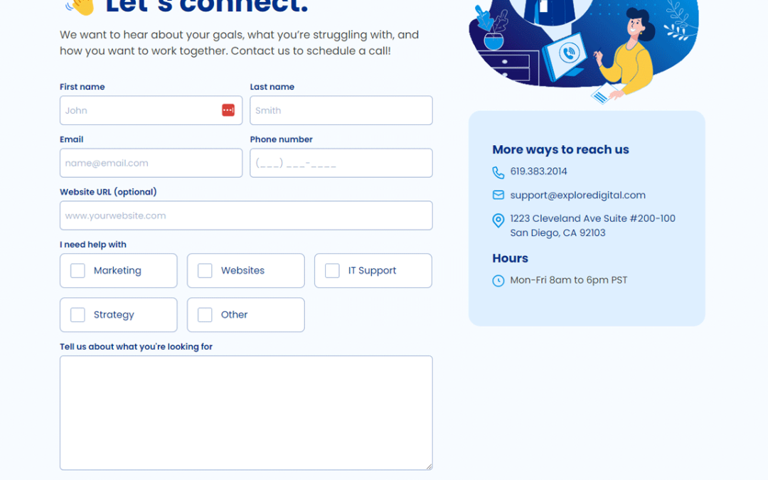 Contact Form 2 Columns w/ Checkboxes