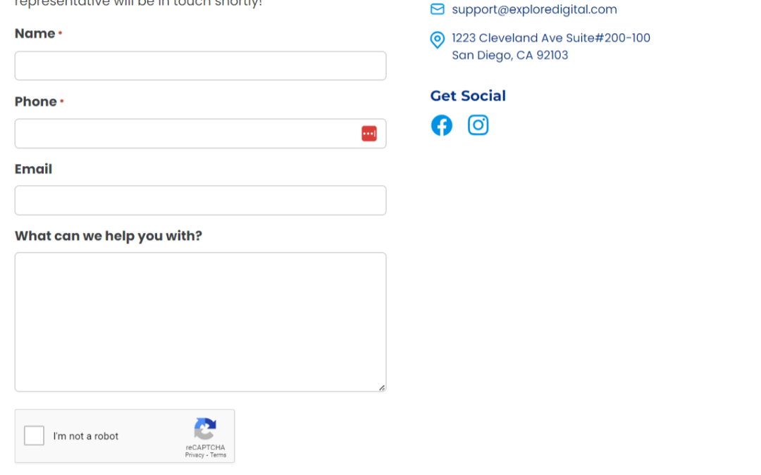 Contact Form 2 Columns