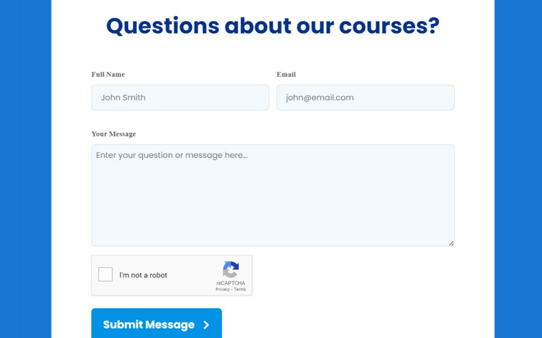 Contact Form – 1 column center