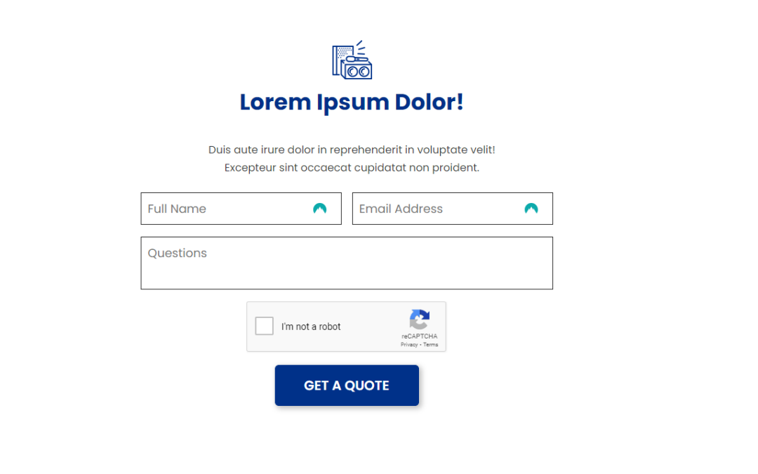 Lead Capture – Name, Email, & Question