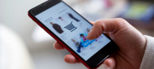 Person doing online shopping on mobile