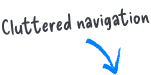 Cluttered navigation label