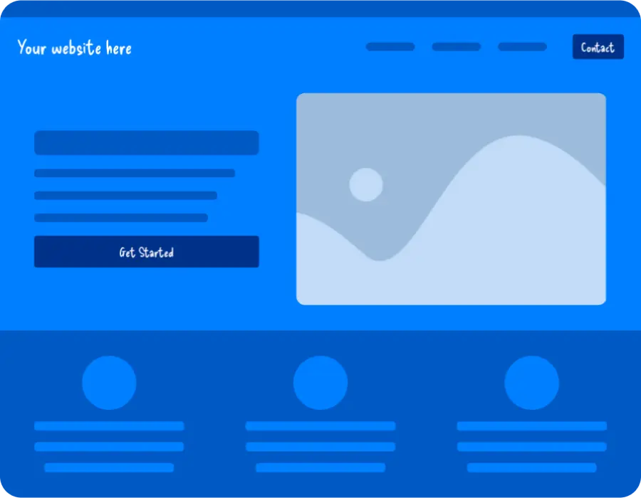 Two website mockups on phones comparing them