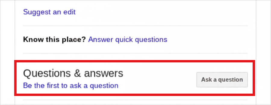 Screenshot of questions & answers