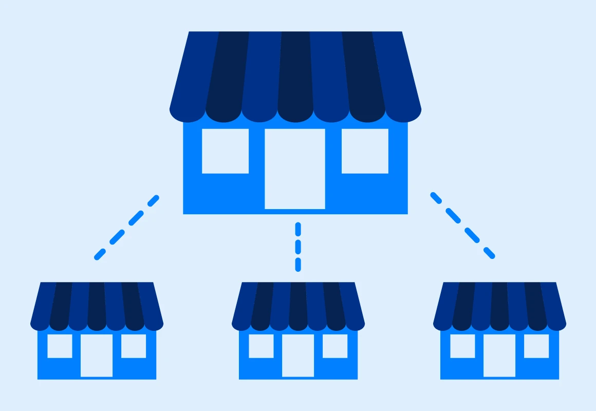 Illust-Franchises Franchise storefront network illustration