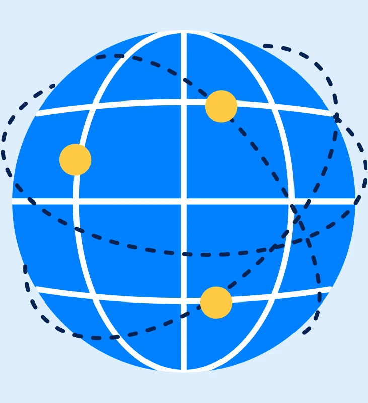 Illust-NationalBrands Globe with connections illustration