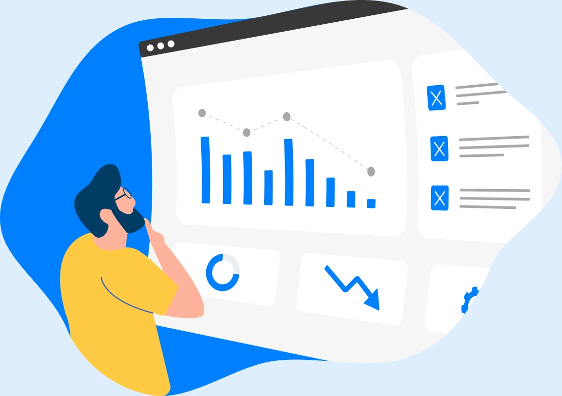 Email reporting dashboard illustration
