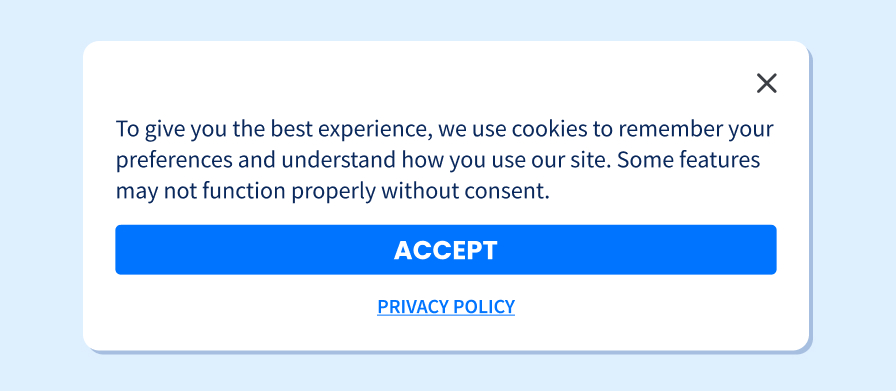 Screenshot of a cookie banner