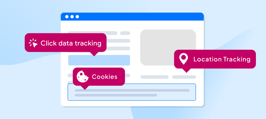 Graphic of website tool pop-ups