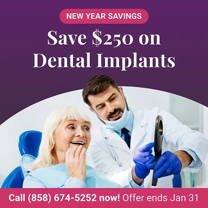 Dental implant special offer social ad example