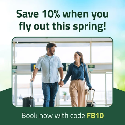 Spring flight discount social ad example